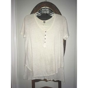 Free People short sleeve Henley white